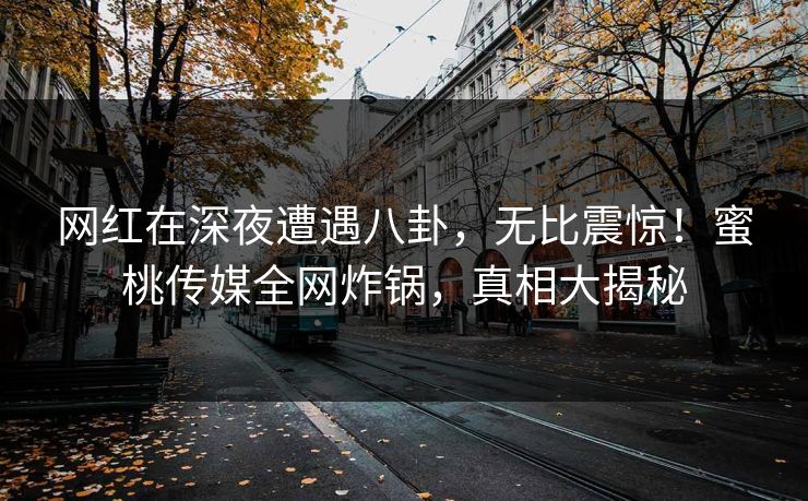 网红在深夜遭遇八卦，无比震惊！蜜桃传媒全网炸锅，真相大揭秘