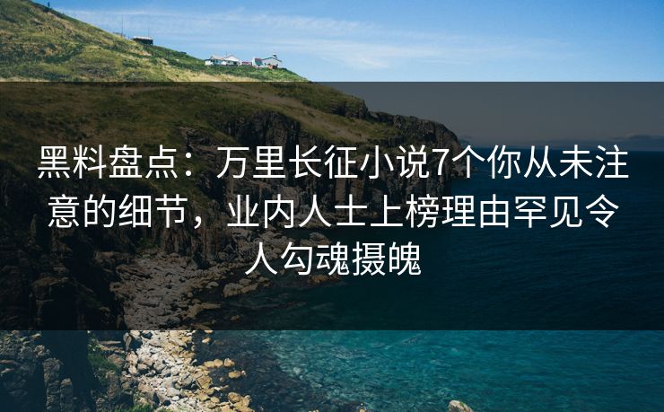 黑料盘点：万里长征小说7个你从未注意的细节，业内人士上榜理由罕见令人勾魂摄魄