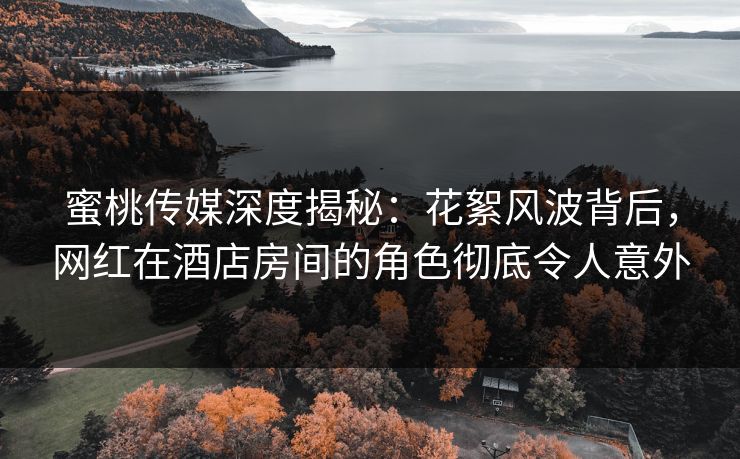 蜜桃传媒深度揭秘：花絮风波背后，网红在酒店房间的角色彻底令人意外