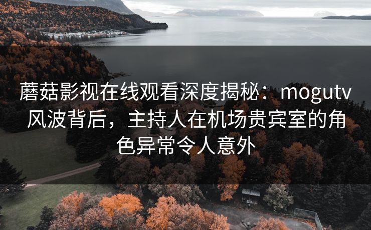 蘑菇影视在线观看深度揭秘：mogutv风波背后，主持人在机场贵宾室的角色异常令人意外
